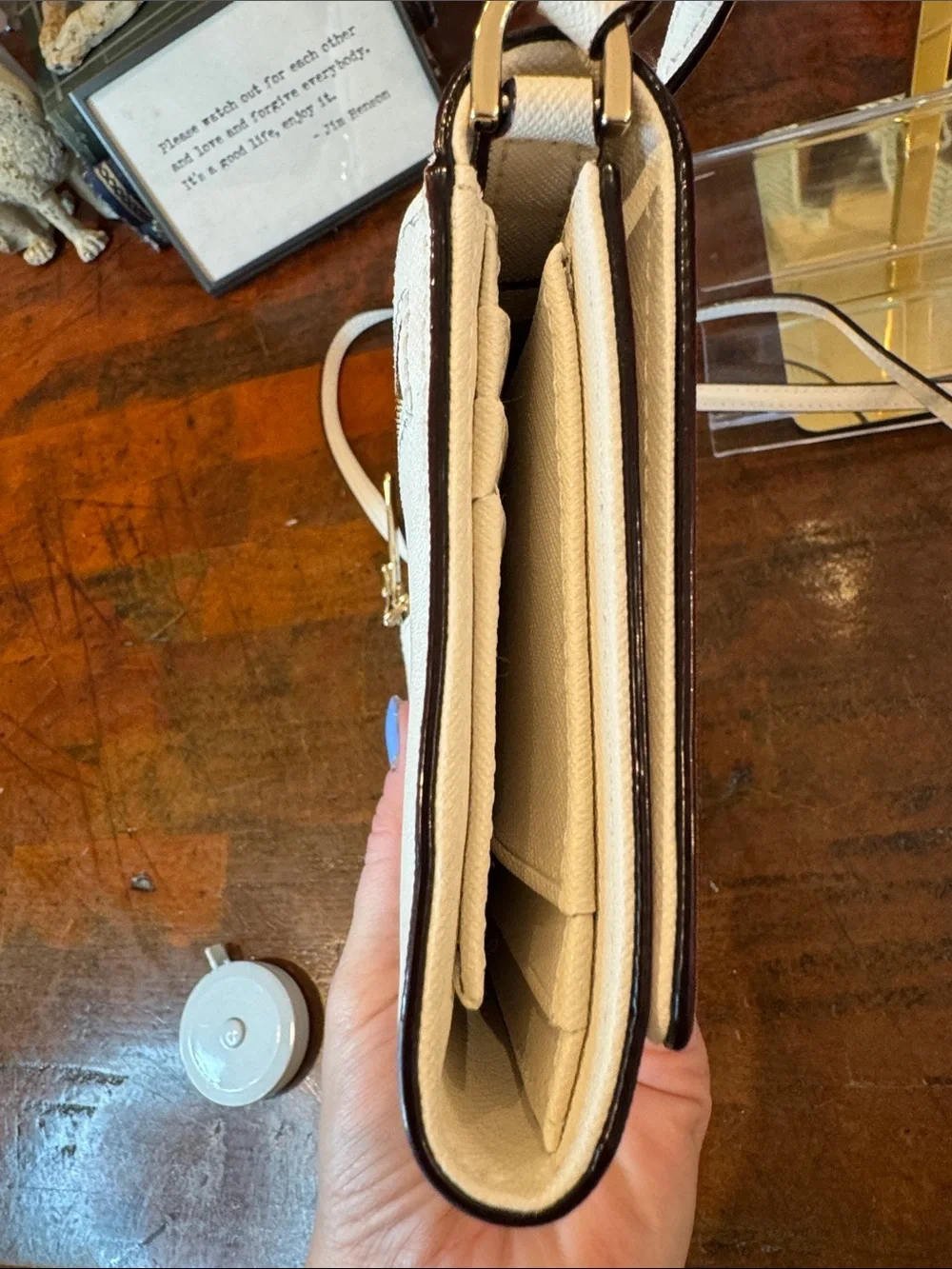 kate spade White Crossbody Wallet with Gelato & Gelateria Patches